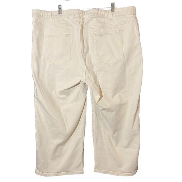 J. Jill Denim High-Rise Full‎ Leg Denim Crops White Jeans Size 26 Wide Leg - Picture 2 of 10